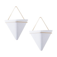 Pots For Plants Triangle Ceramic Wall Planter Hanging Planter Succulent Plant Pot 2Piece Small Set