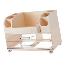 Sturdy Plastic Cosmetic Organizers Double-Light grass green