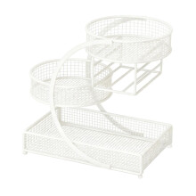Durable Metal Organizers Rack With-White three layers