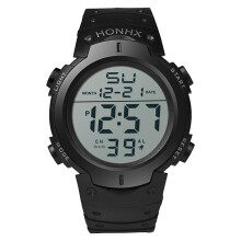 Referee Watch Soccer Game Digital Stopwatch Wrist Luminous Countdown Timer Alarm Date Cycle Black Large Font Display
