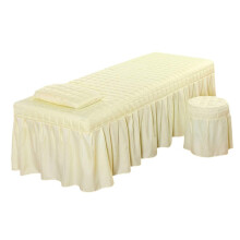 3piece solid color massage table coverskirtpillowcasestool cover, facial beauty, bedding, bedding set, beige L Beigel