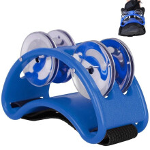 Foot Tambourine Musical Instrument Percussion Foot Drum Foot Shaker Musical Instrument for Singers, Guitarists, KTV Party Blue