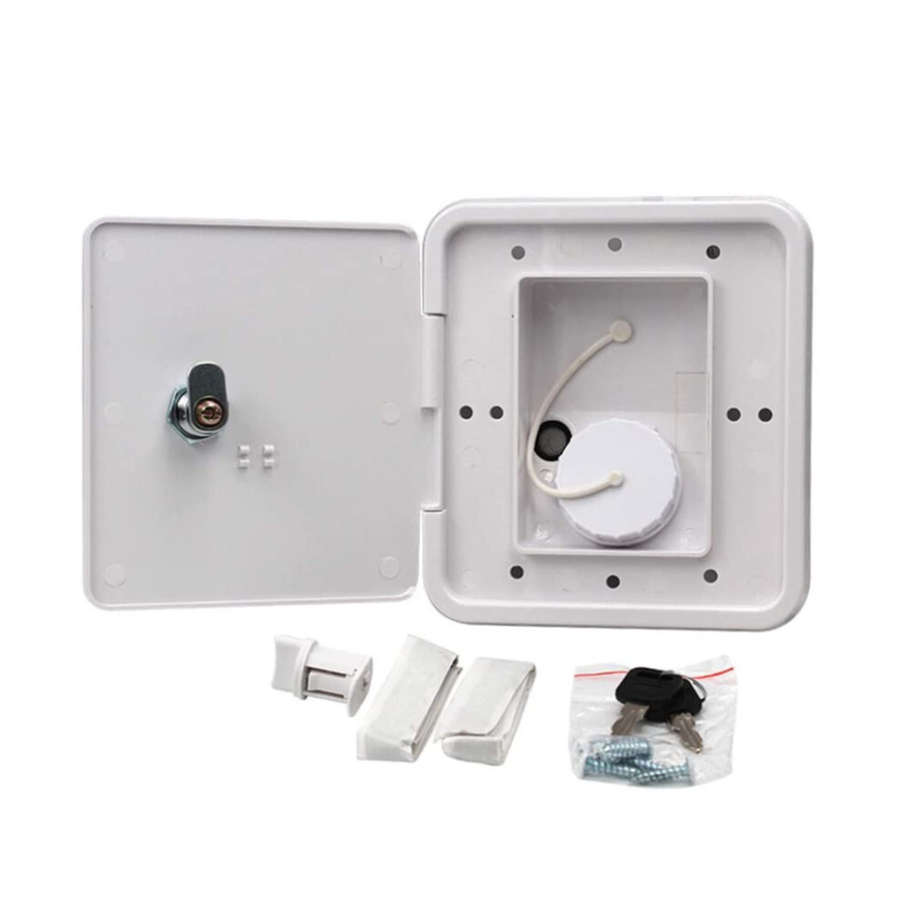 Water Intake Hatch Square Caravan Hatch Cover For Rv, Trailer, Camper Water Fill Cap, Motorhome White 9365049472449
