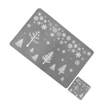 12-teiliges weihnachtliches Tischset mit Baummotiv, grau