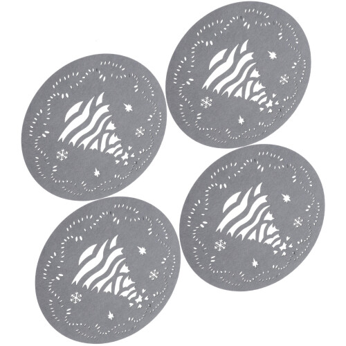 4St Kerst Placemats Antislip Met Feestelijk Patroon