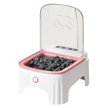 Automatic Open Pet Cats Food Bowl Dispenser for Dog Cats-Pink
