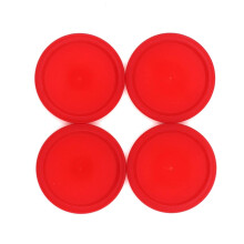 8 pieces red air hockey paddles and pucks for table games, quality accessories for ice hockey games for family fun and table game equipment.