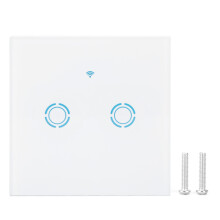 Neutrale draad vereist. WiFi-touch slimme schakelaar, timer- en spraakbediening, compatibel met Alexa en Google Assistant, bediening op afstand en in