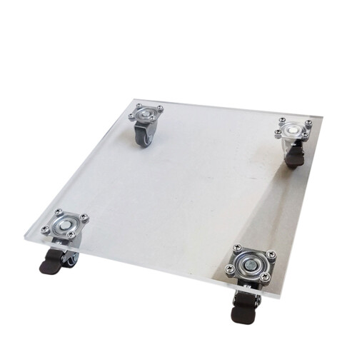 Acrylic Rolling Plant Bracket With Caster Round-25x25cm square
