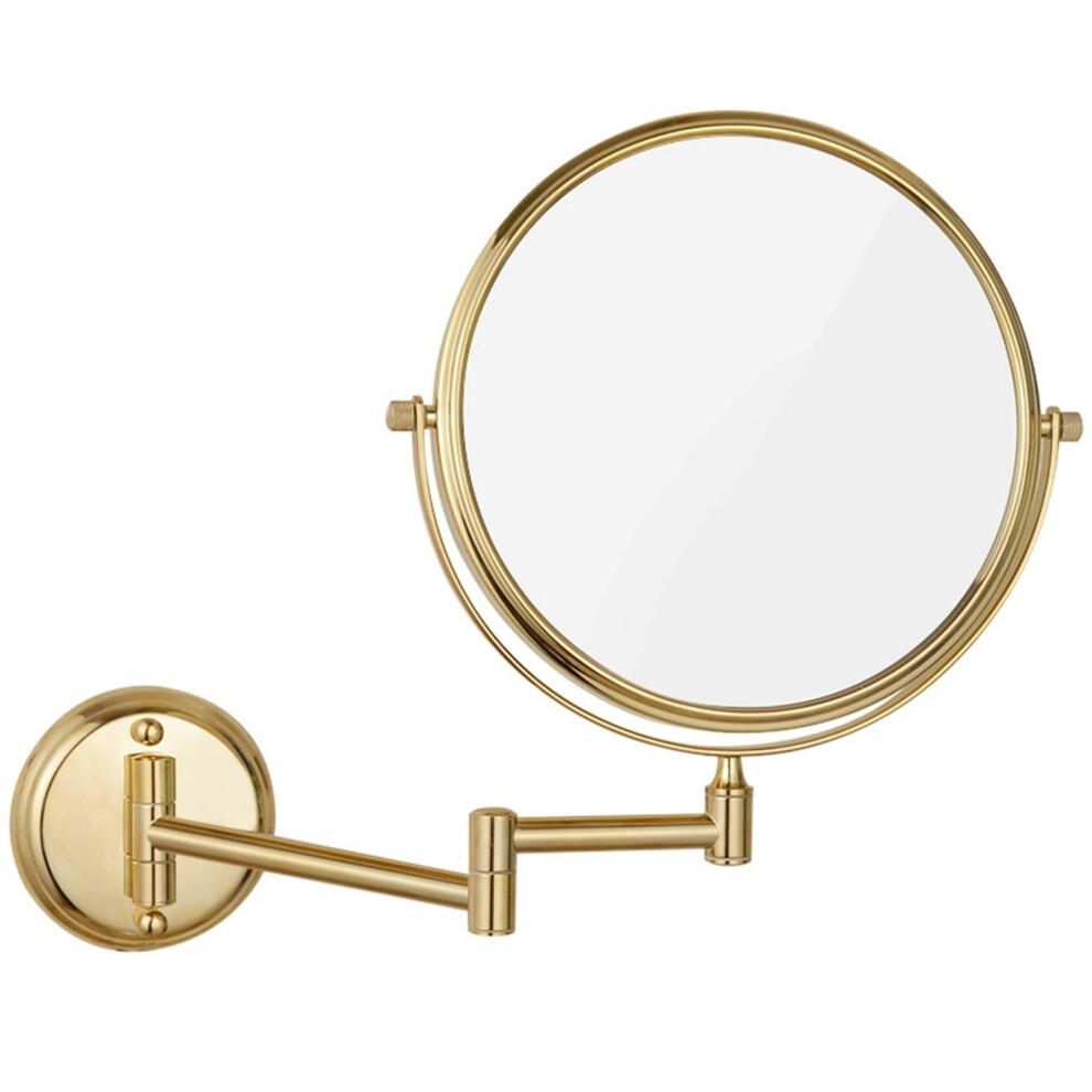 Wall Mounted Makeup Mirror 8 Inch Double Sided 3X 7X Magnifying Vanity Mirror 360 Swivel Pink Gold