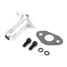 Turbolader CNC-proces Olieaftapningsflange Forlænget tragttype Lækagesikker adapter med M8-bolte Aluminiumlegering Kompatibel med T3T4T04 og andre
