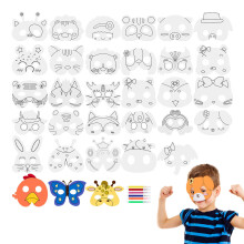 1 Set Leere Tiermasken Zum Basteln Und Ausmalen Für Maskerade