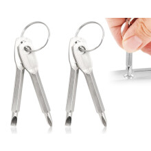 Mini Screwdriver, Multifunctional Screwdriver Keyring, Pack of 4 Portable Phillips Screwdriver and Slotted Screwdriver Tool (2 Sets)