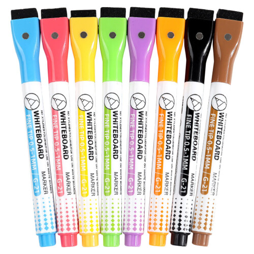 8Stk Whiteboard Marker Mit Radierer, Magnetisch, Abwischbar