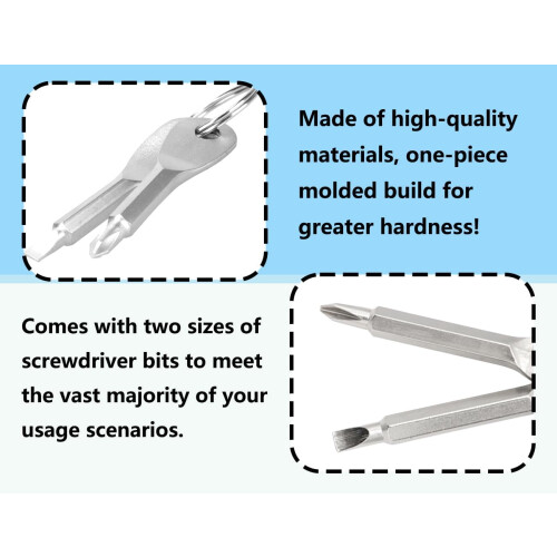 Mini Screwdriver, Multifunctional Screwdriver Keyring, Pack of 4 Portable Phillips Screwdriver and Slotted Screwdriver Tool (2 Sets) 1