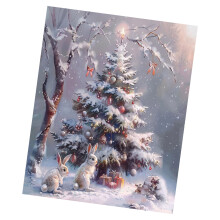 Kerstboom Kristal Schilderij Set Winter Kerst Kristal Kunst-4