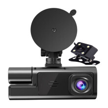 Front- und Rückfahrkamera für Fahrzeuge, Dreikanal-Dashcam mit 1080p-Nachtsicht und 24-Stunden-Parküberwachung, Autokamera mit Loop-Aufnahme und