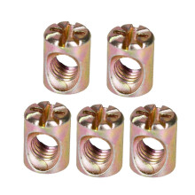 Horizontal Hole Dowel Pin Nut Embedded Furniture Hammer Insert Nut Cylindrical Metric Thread Woodworking (M6 (5pcs)) 10mm M6 (5pcs)