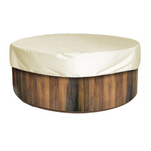 Cubierta para spa exterior 4Round Hot Tub, protector impermeable de poliéster resistente a los rayos UV con dobladillo elástico, fácil de colocar