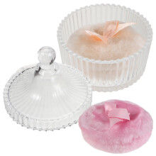 1 Set Puderquaste Und Glasbehälter Mit Für