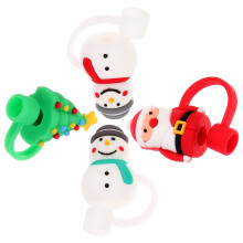 4 kerst rietjescovers, cartoon rietjessluitingen voor drankrietjes