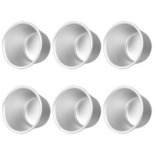 6 runde Backformen aus Aluminiumlegierung für Kuchen und Pudding