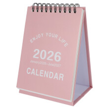 2026 Stehender Mini Kalender Rosa Für Büroorganisation