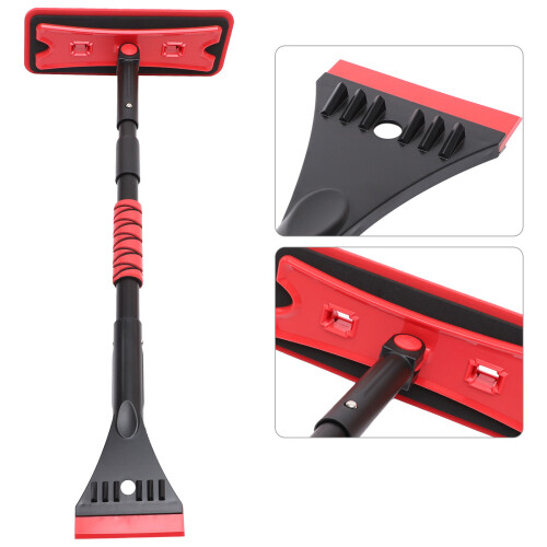 1Set - Und Schneeschaber Auto Mit Aluminiumgriff Rot Eva- 2
