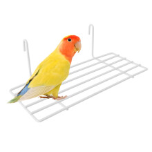 roosterijzeren hangende sierplank papegaai wit