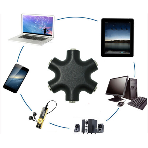 Snowflake 6- 3,5 Mm Splitter Voor Hoofdtelefoon Adapter 1
