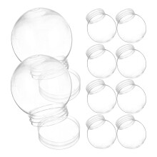 10Stück Selbermach Schneekugel Kunststoff Transparent Bastelarbeiten