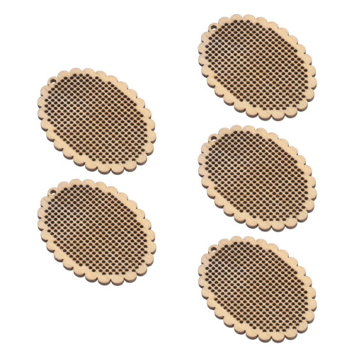 5St DIY Mini Cross-Stitch Pendanthouders Lichtbruin 2