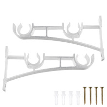 2 gardinenstangenhalter aluminiumlegierung mit doppelhaken weiß