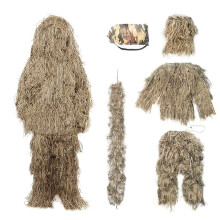 Ghillie Suit 3D Camouflage Hunting Clothing for Kids and Adults, Unisex Soft Air Sniper Gear, Lightweight and Breathable
