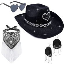 Hut-Bandana-Set mit Western-Charme, inklusive-Schwarz