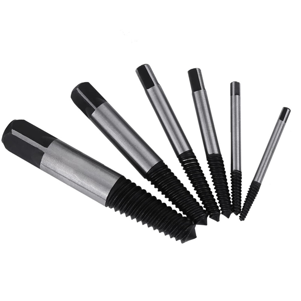 6Pcs Hardness Screw Extractor Set, Hss Bolt And Damaged Screw Remover Kit For Household 9365049473910