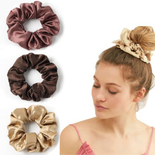 Accesoriu elegant de păr, elastice de păr din mătase satinată, delicate cu părul, previne ruperea, purtare confortabilă, culoare uni, elastice