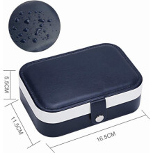 Reise-Schmuckorganizer mit doppellagigem Design, verstellbaren Fächern für Ohrringe und Ringe, tragbares und leichtes Etui für Halsketten,