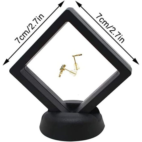 Elegant3D Πλωτή Οθόνη Πλαισίου, Μαύρη Βάση Οθόνης Κοσμημάτων με Διαφανή Φιλμ για Θήκη