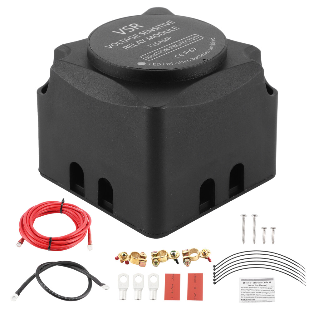 Voltage Sensitive Relay 4 12V Systems, Dual Battery Automatic Charger W/ No Voltage Drop, Battery Disconnect Switch Featuring Shock Resistance 9139052838093
