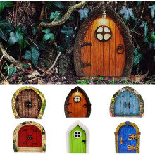 Intricately Sculpted Fairy Doors, Hand Painted Composite Resin Material, Nature Colors Lawn Ornament Decor, Transform Your Garden Into A Fairy Setting
