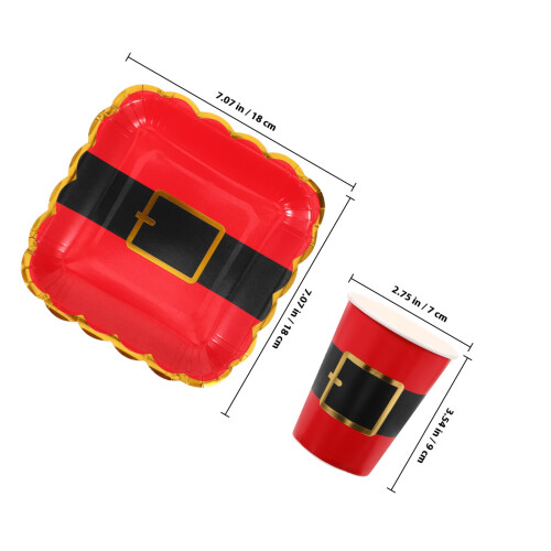 1 Set Papierplatten Und Weihnachtskuchen-Dessert 1