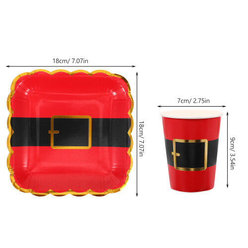 1 Set Papierplatten Und Weihnachtskuchen-Dessert 2