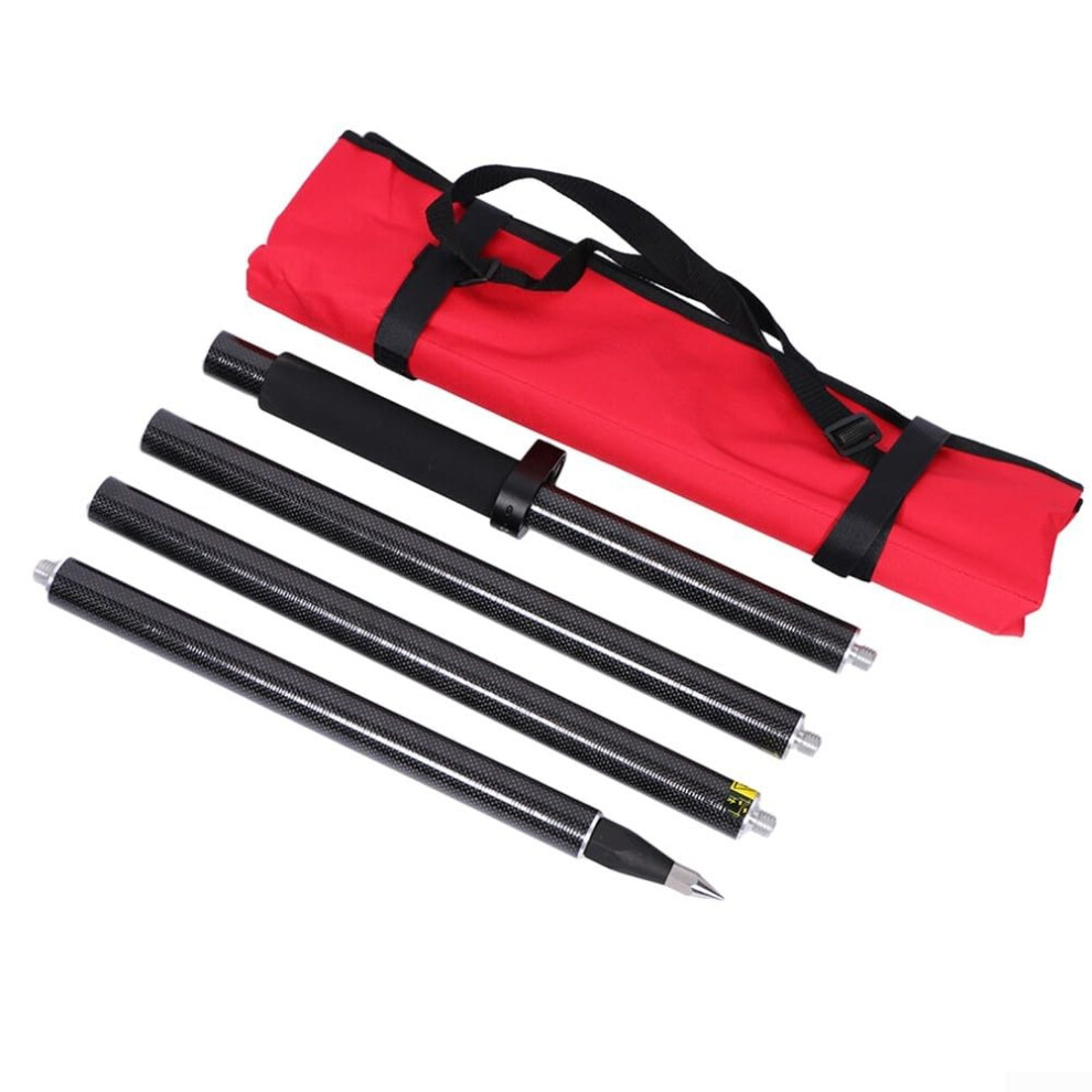 Carbon Fiber Survey Pole 1.8M 4-Section Lightweight Gnss Rtk Surveying Rod 32Mm Diameter 5/8" Threaded Measurement Tool 9365049475419