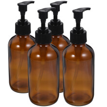 4Stk Nachfüllbare Glasflaschen Pumpspender Lotion Shampoo