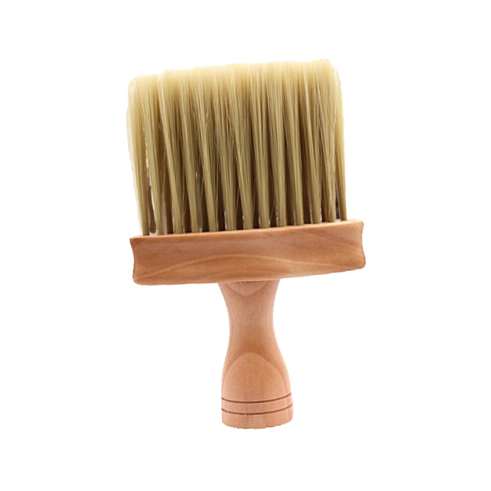 Barber Neck Duster Brush with Ergonomic Wooden Handle for Haircut and Easy Clean Bristles
