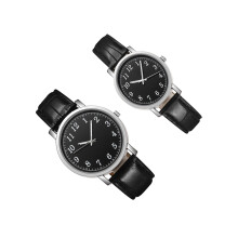 2St Zwarte Leren Couple Horloges Duurzaam Dagelijks Gebruik