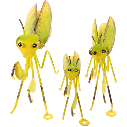 3Stk Eisen Gartendeko Gottesanbeterin Wandschmuck 2