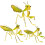 3Stk Eisen Gartendeko Gottesanbeterin Wandschmuck 5