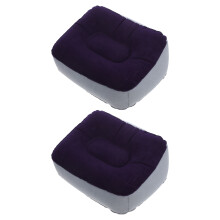 2 aufblasbares fußstütz-kissen aus flockiertem pvc, grau & blau